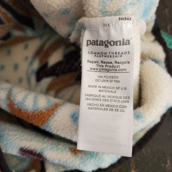 Patagonia Synchilla Snap T Fleece Women's XS Harvest Moon Owl Outdoor Hike Boho - Picture 9 of 12